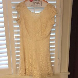 Cream-colored lace dress